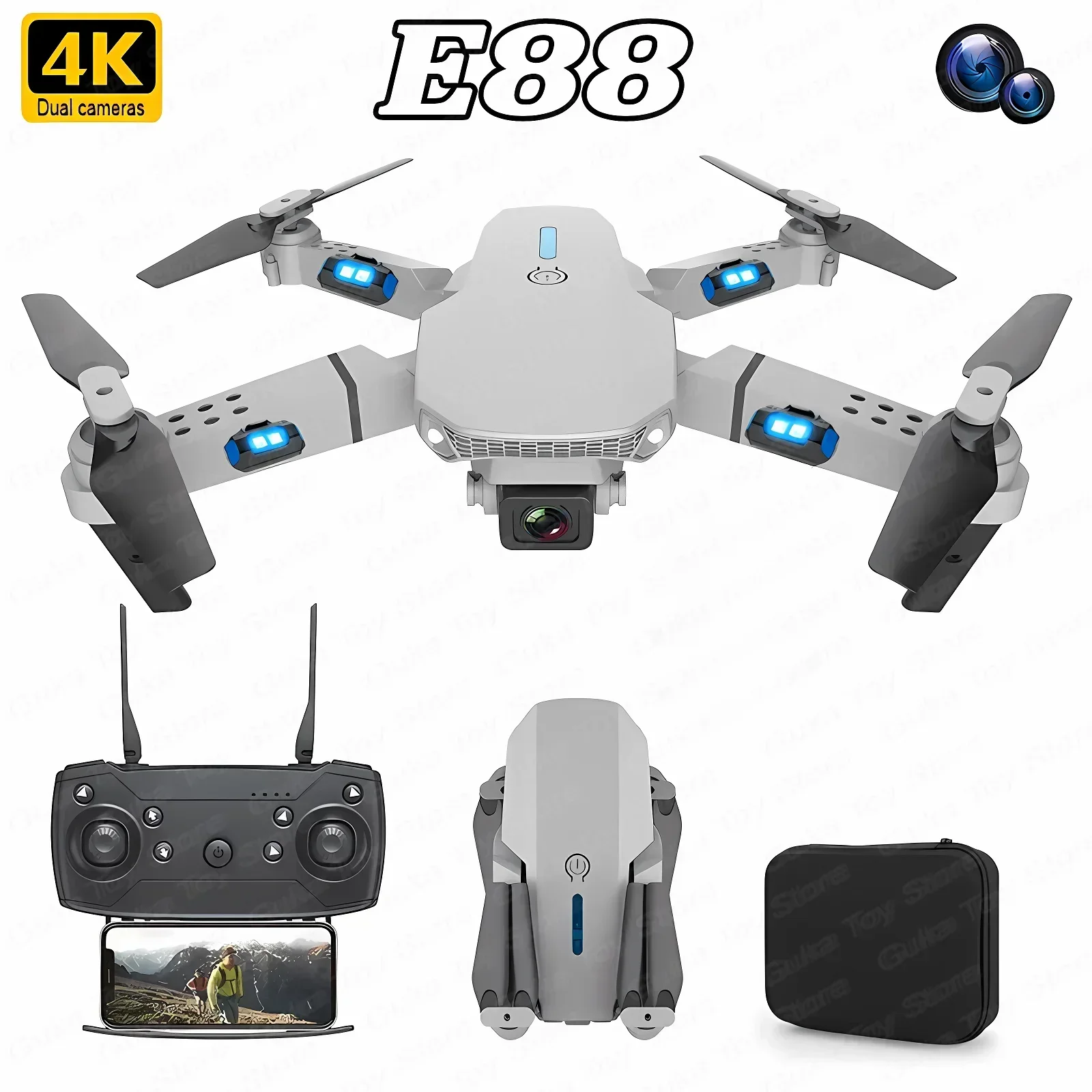 Drone Camera Night Vision - E88 Pro WIFI FPV Drone grandangolare