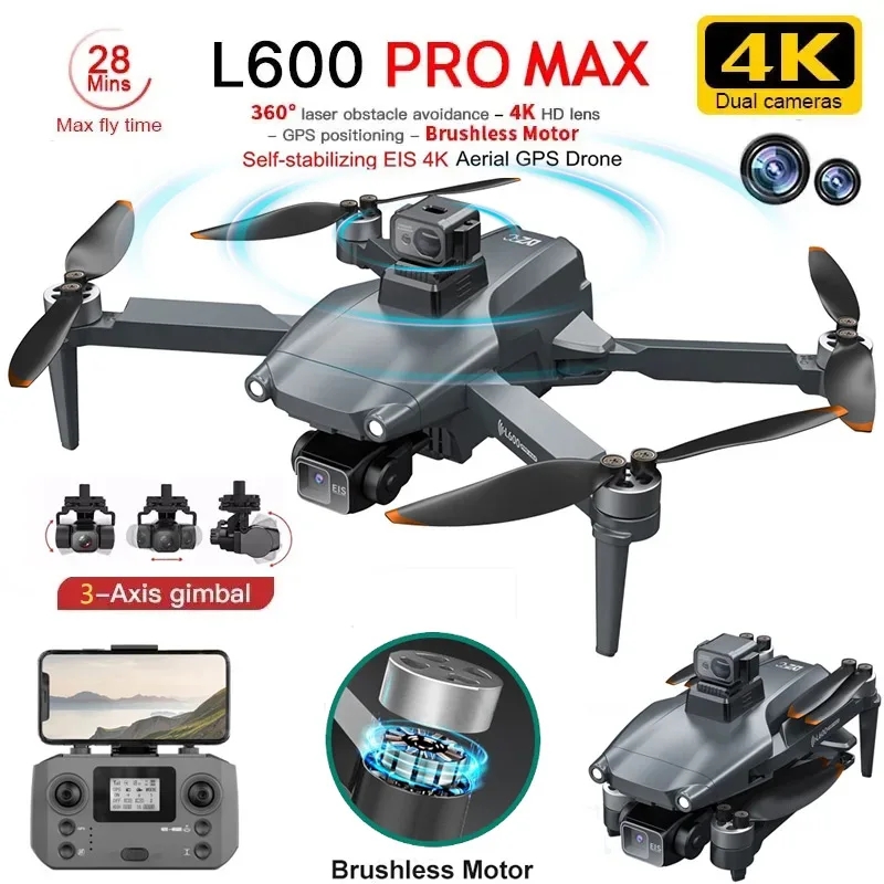 Drone Camera Night Vision - L600 PRO MAX GPS Drone Professionale