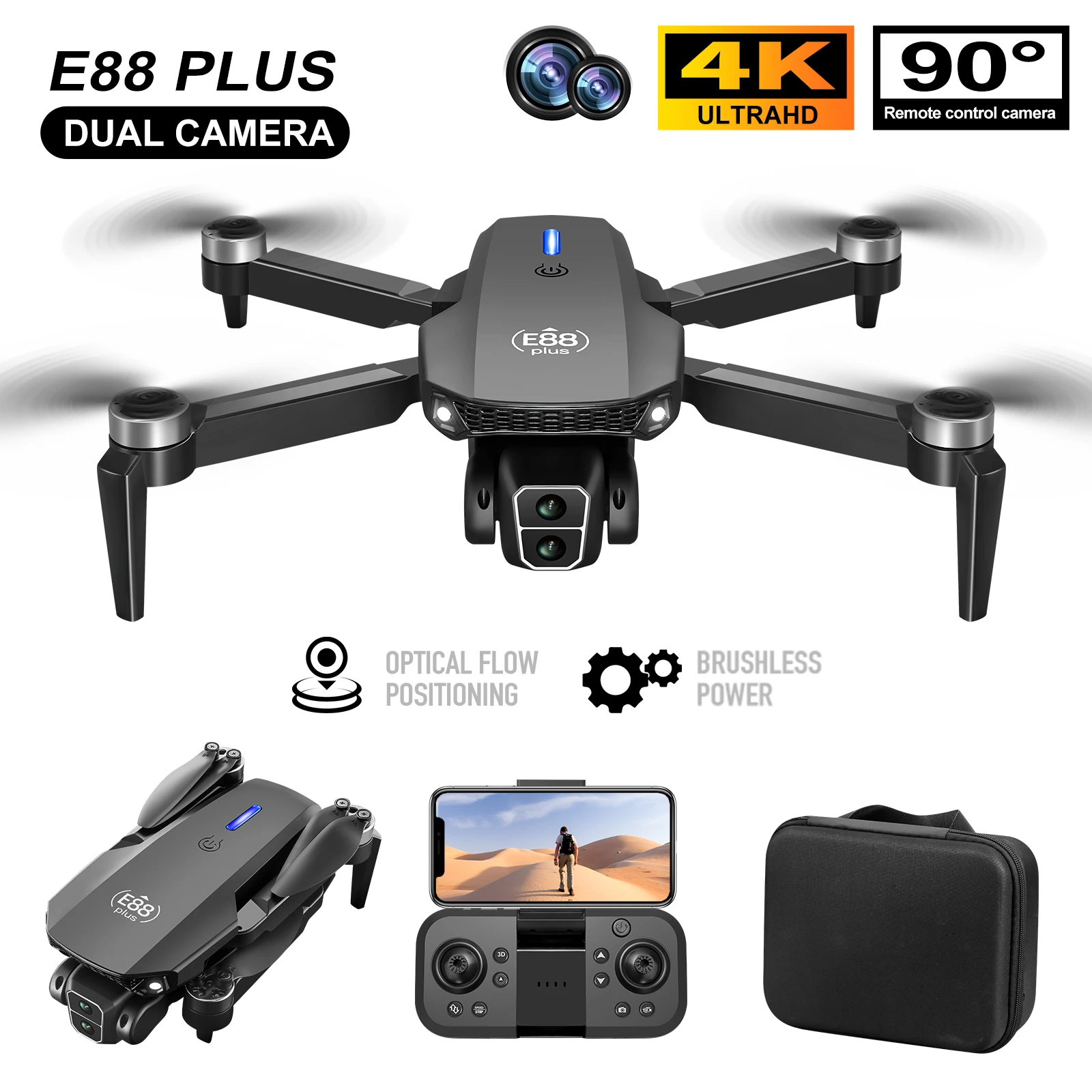 Nuovo drone quadricottero E88  - Drone Camera Night Vision recensione e prezzo